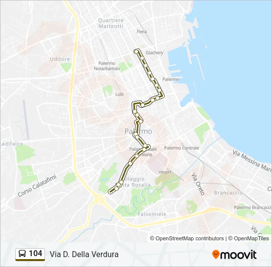 104 Bus Line Map