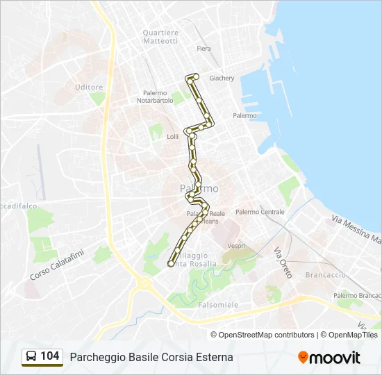 104 Bus Line Map