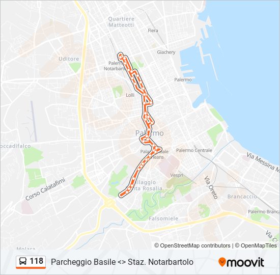 118 bus Line Map