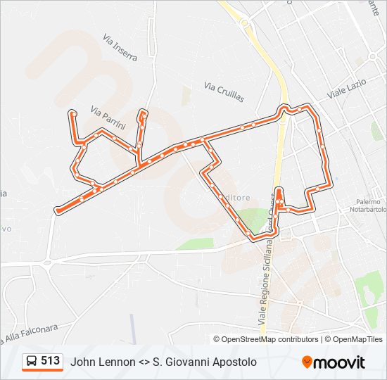 513 bus Line Map