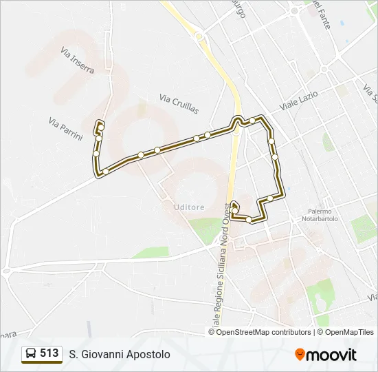 513 Bus Line Map