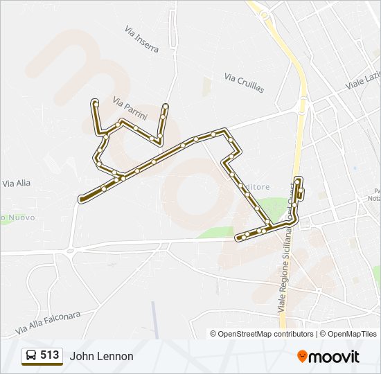 Percorso linea bus 513
