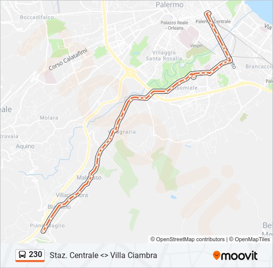 230 bus Line Map