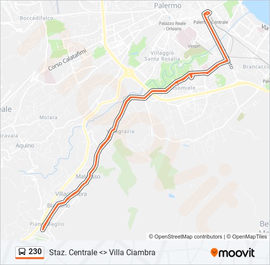 230 bus Line Map