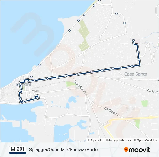 201 Bus Line Map