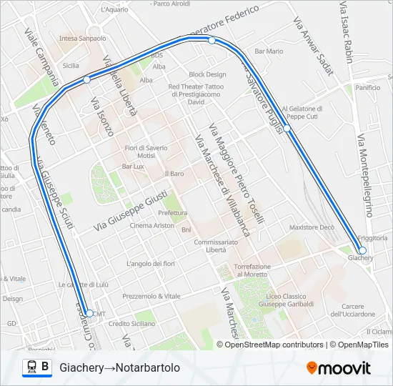 B Train Line Map