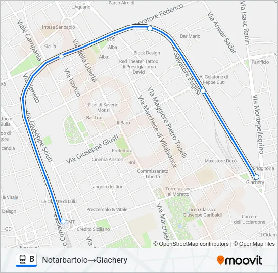 B Train Line Map