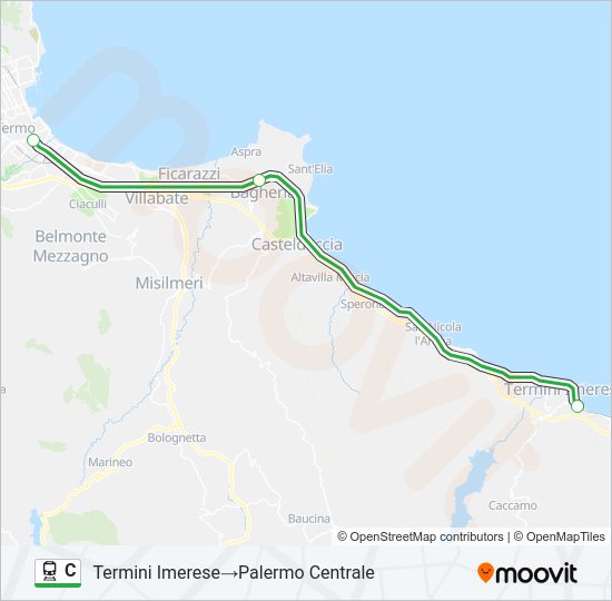 Percorso linea treno C