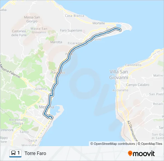 1 Bus Line Map