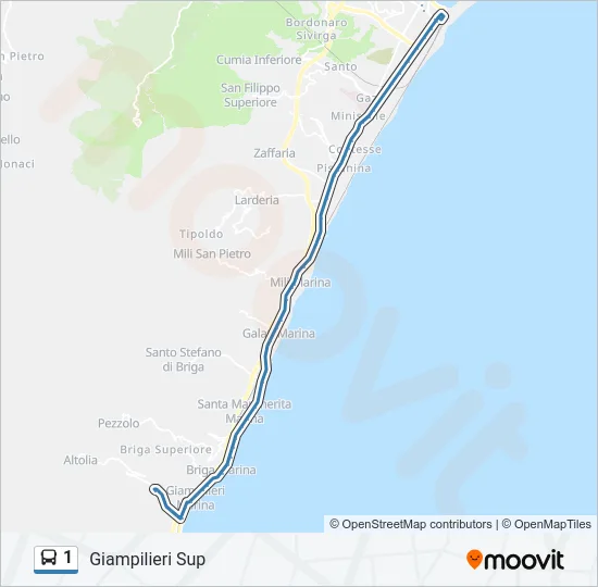 1 Bus Line Map