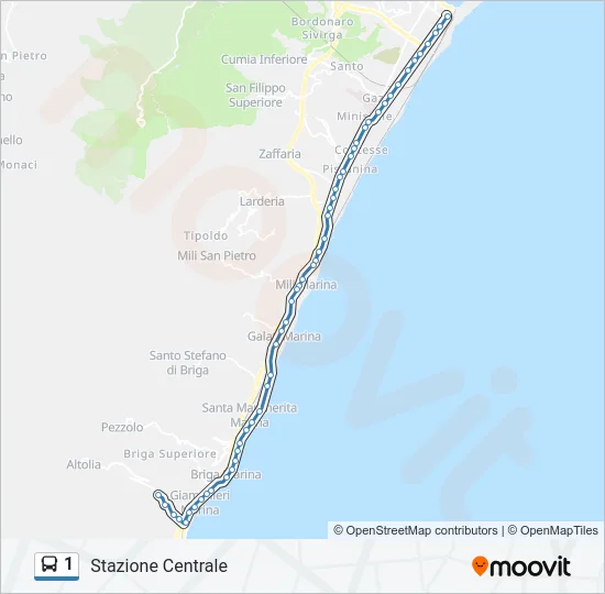 1 Bus Line Map