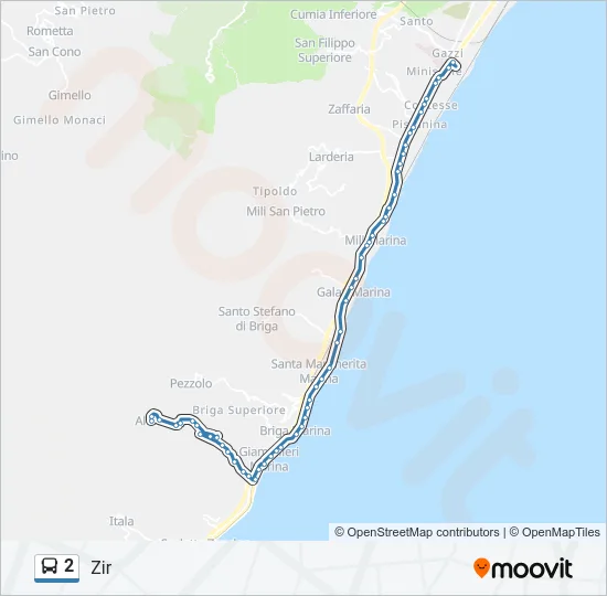 2 Bus Line Map