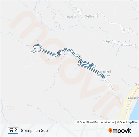 2 Bus Line Map