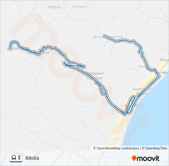2 Bus Line Map