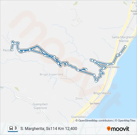 3 Bus Line Map