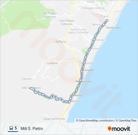 5 Bus Line Map