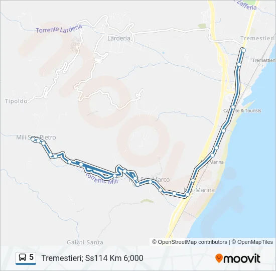 5 Bus Line Map