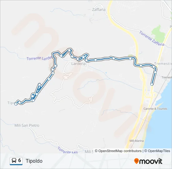 6 Bus Line Map