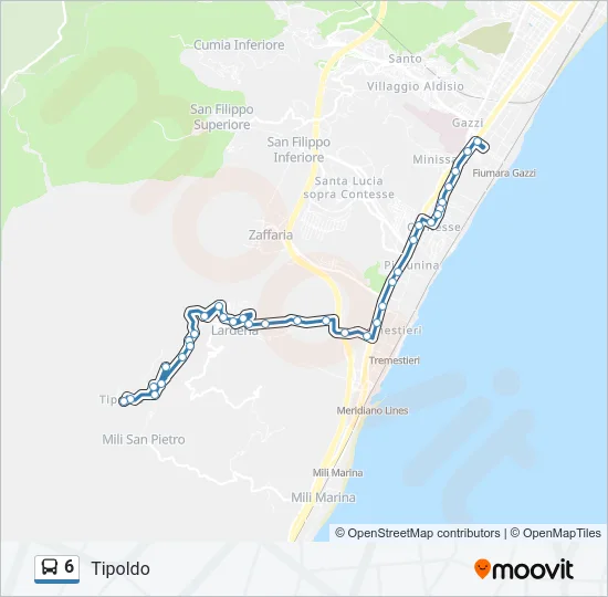 6 Bus Line Map