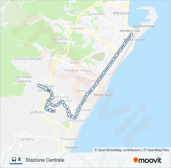 8 Bus Line Map