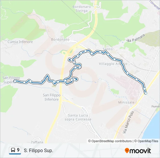 9 Bus Line Map