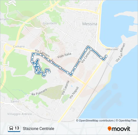 13 Bus Line Map