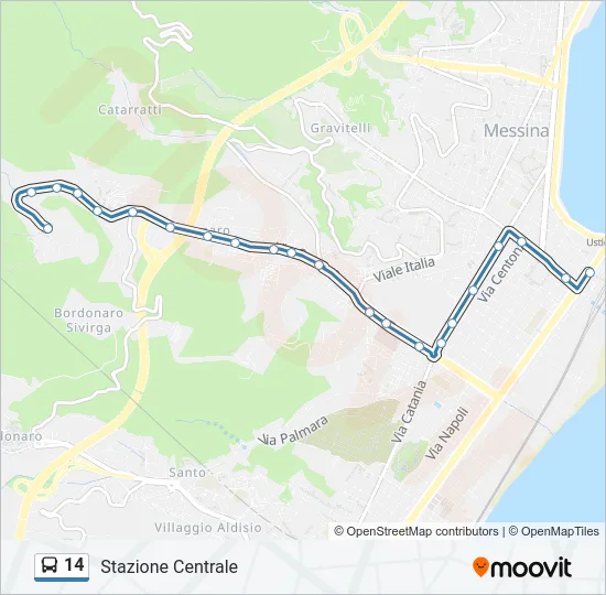 14 Bus Line Map