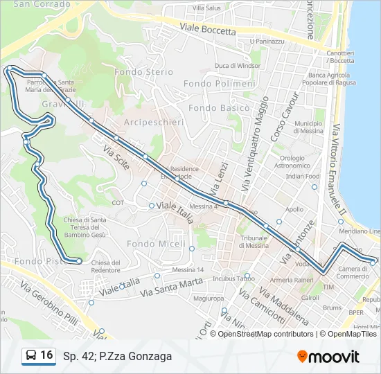 16 Bus Line Map