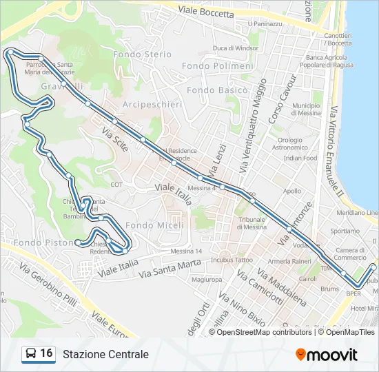 16 Bus Line Map