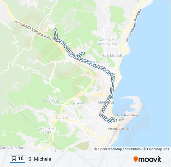 18 bus Line Map