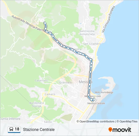 18 Bus Line Map