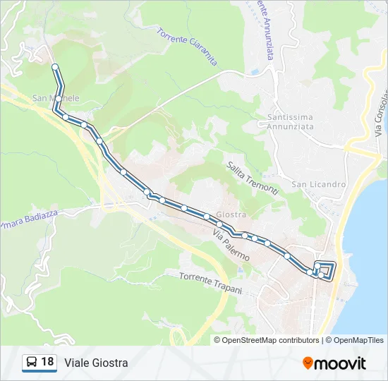 18 Bus Line Map