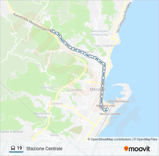 19 Bus Line Map