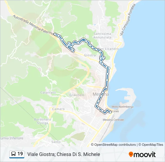 19 Bus Line Map