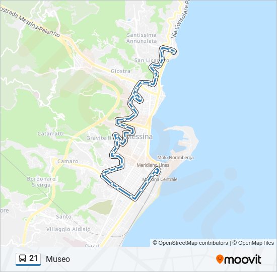 21 bus Line Map