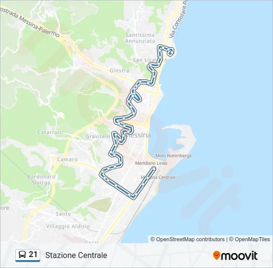 21 Bus Line Map