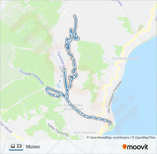 Percorso linea bus 23