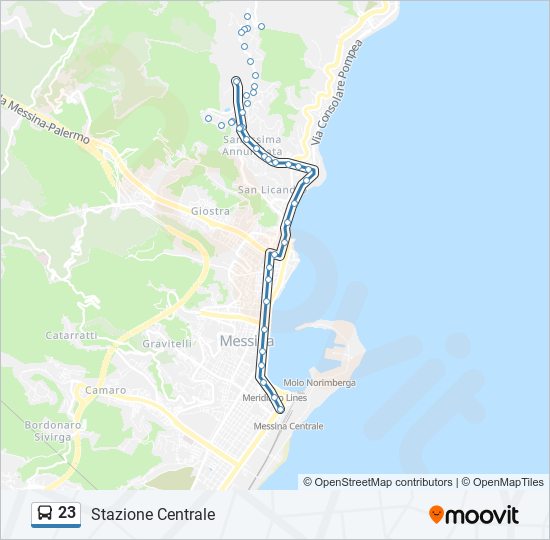 23 bus Line Map