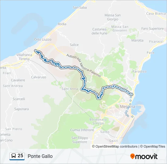 25 Bus Line Map