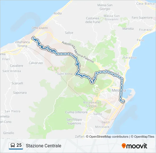 25 Bus Line Map