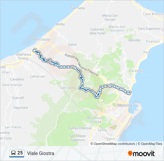 25 Bus Line Map