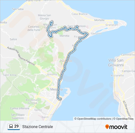 29 bus Line Map