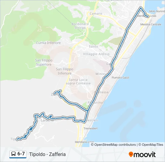 6-7 Bus Line Map