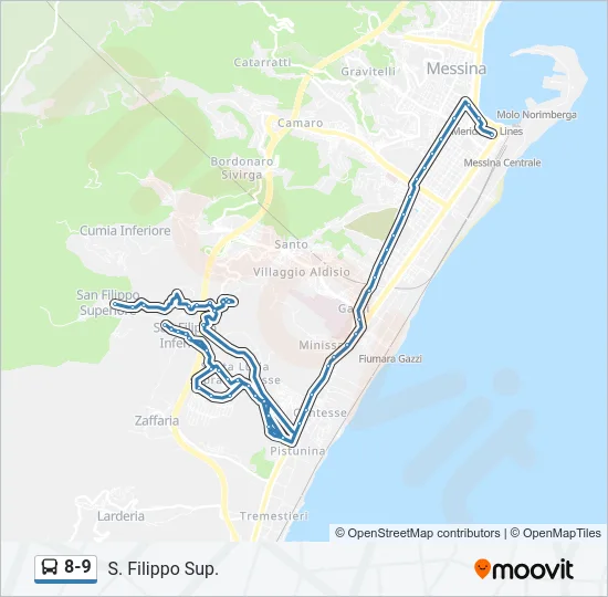 8-9 Bus Line Map
