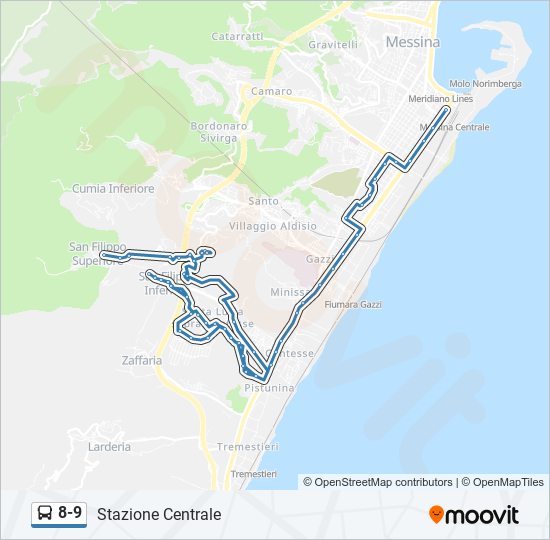 8-9 bus Line Map