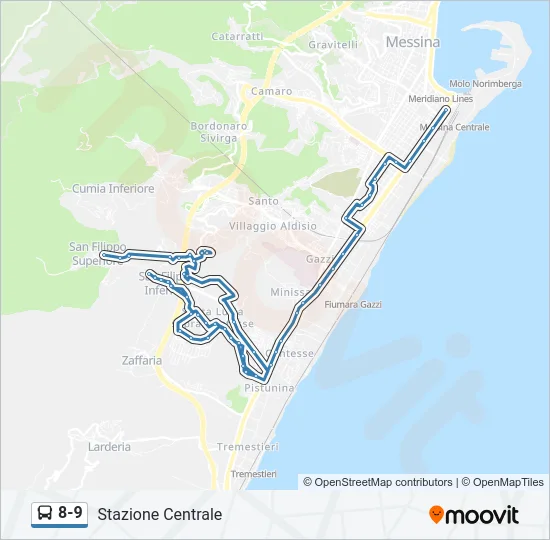 8-9 Bus Line Map