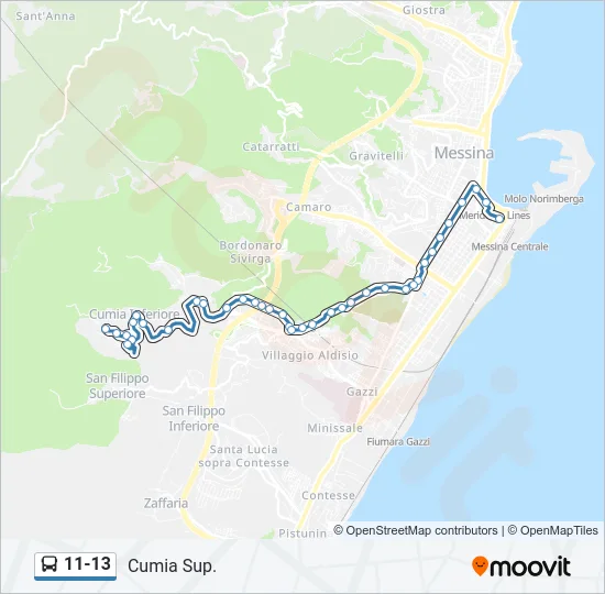 11-13 Bus Line Map