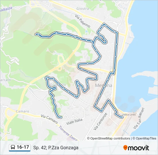 16-17 Bus Line Map
