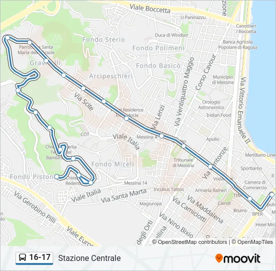 16-17 Bus Line Map