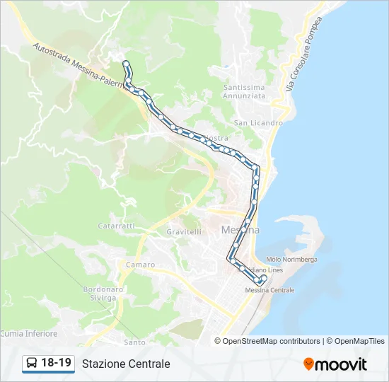 18-19 Bus Line Map